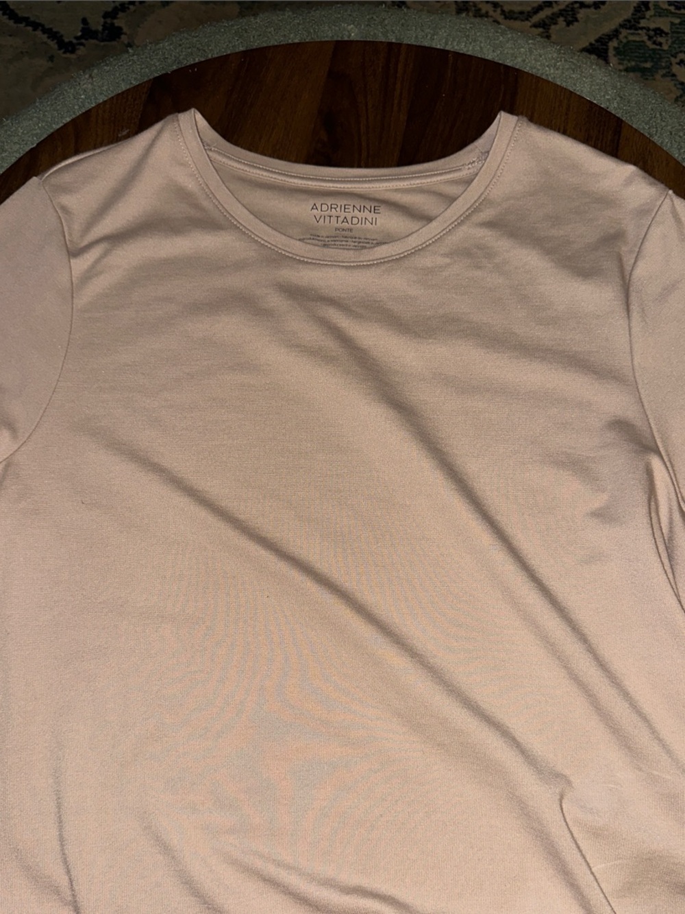 Adrienne Vittadini Short Sleeve Crewneck Top - Tan